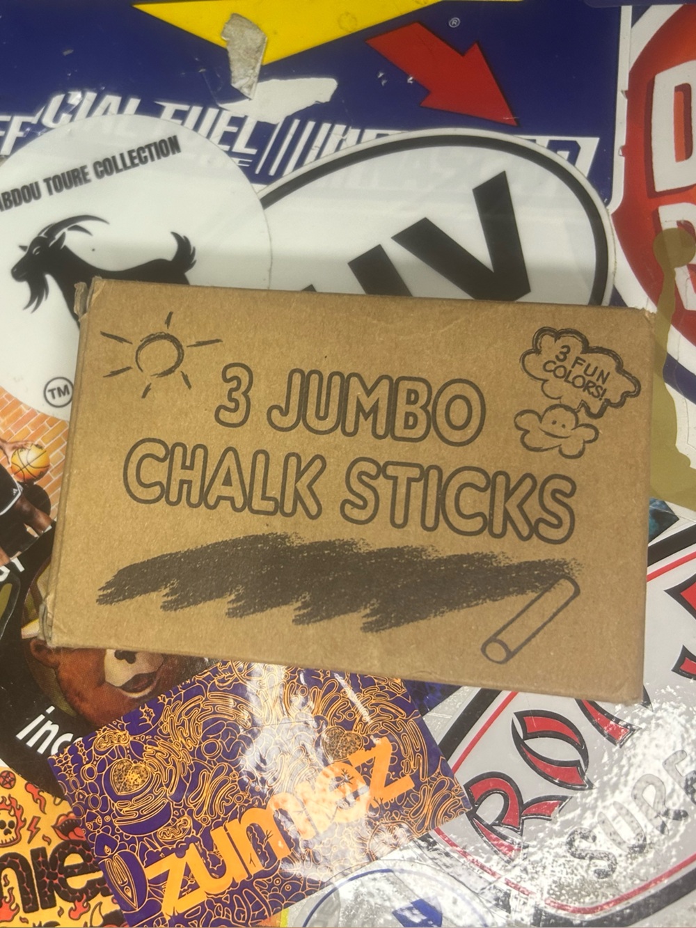 3 Jumbo Chalk Sticks - Natural Brown Chalk (Unbranded)